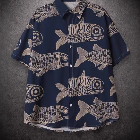 YPRS ropa de hombre al por mayor 2024 verano comercio exterior floral impresión completa camisa de manga corta camisa de playa de moda impresa en 3D