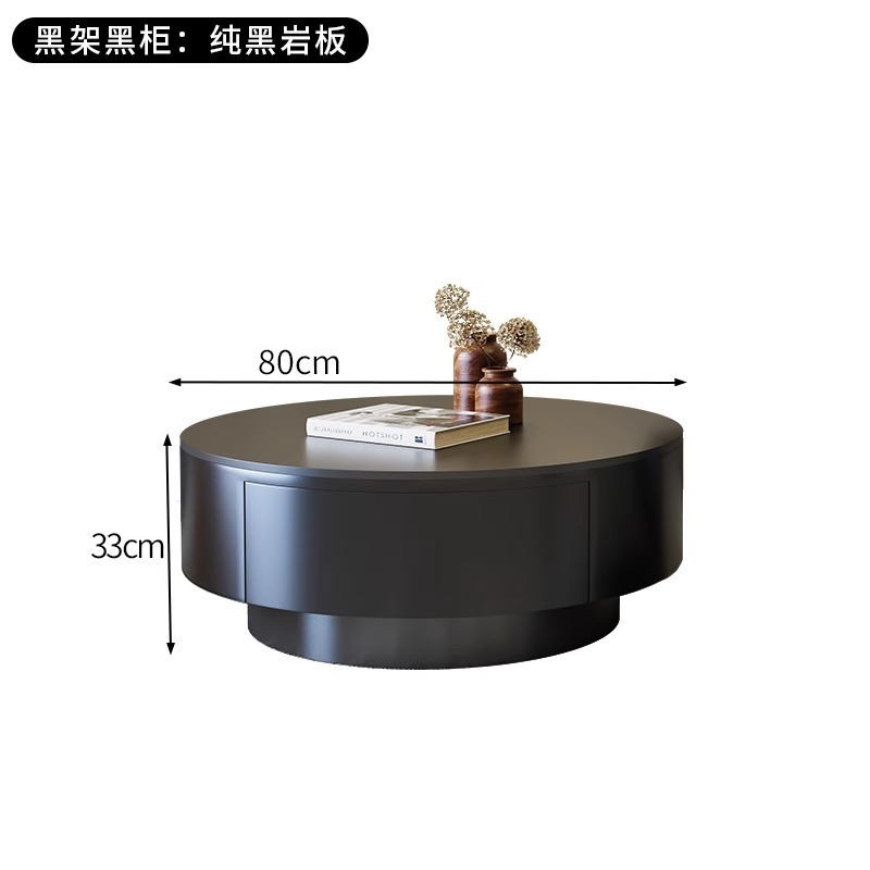 岩板圆形茶几桌客厅家用轻奢现代简约小户型白色奶油高级感设计师|undefined