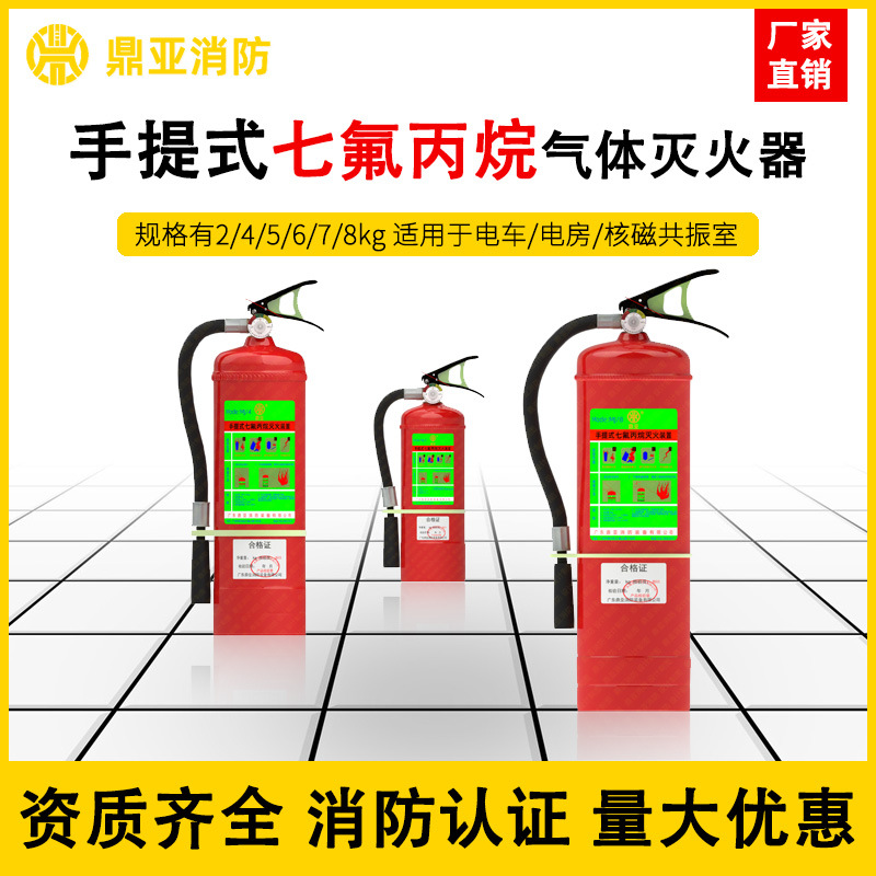 手提式七氟丙烷灭火器FM200气体自动灭火装置机房电房实验室专用