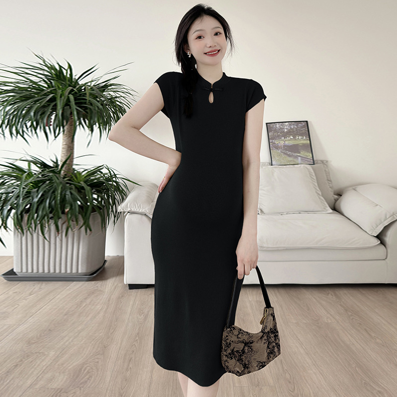 Fashionable elegant long summer cheongsam for pregnant