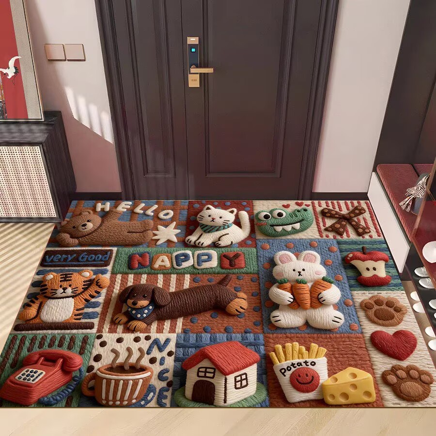 3d Illusion Badematte Weich Chenille Rutschfest Saugfähig Teppich_voghion.com