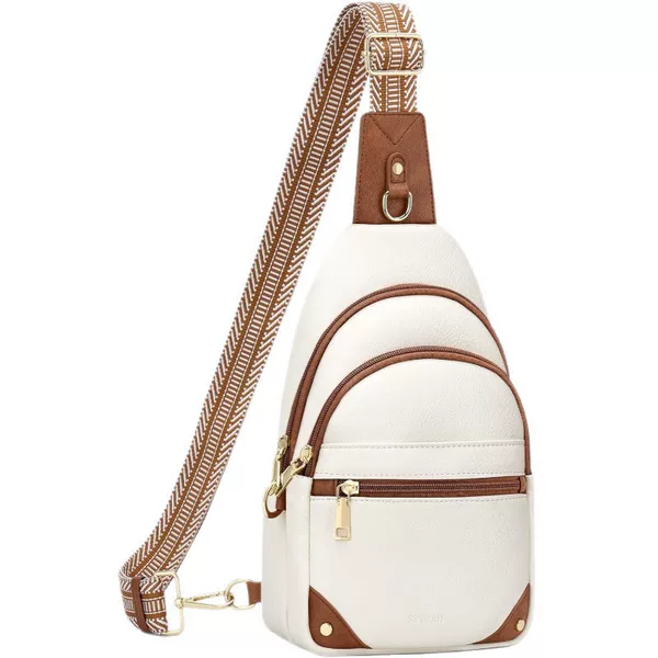 New Fashionable Women's Chest Bag Crossbody Bag with Anti-Theft Design, Lightweight Sports Outdoor Travel Bag, White Versatile Style