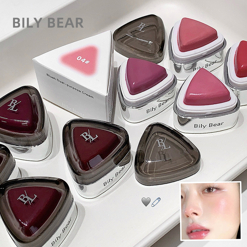 Cross-Border Bily Bear Dual-Use Blush Cream Korean Style Natural Brightening and Long-Lasting Makeup for Students