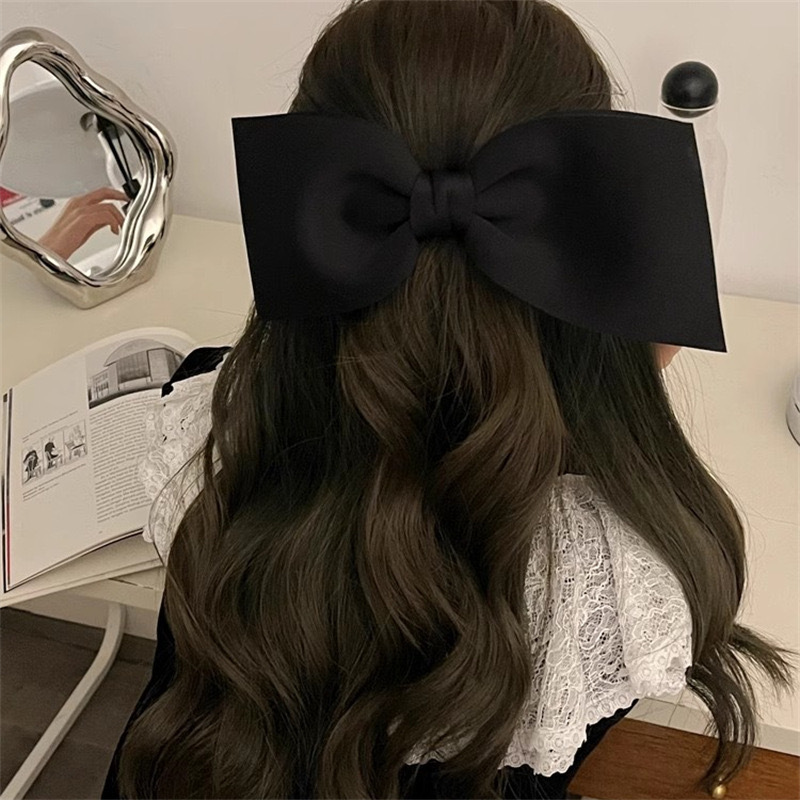 Korean Style Elegant Air Cotton Oversized Bow Hair Clip Exaggerated Small Face Small Back of Head Duckbill Clip Korean Style Elegant Air Cotton Oversized Bow Hair Clip Exaggerated Small Face Small Back of Head Duckbill Clip