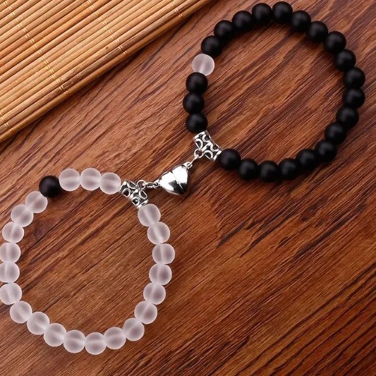 Heart-to-Heart Couple Bracelet Women's Niche Design Sense ins Attrite Trendy Bracelet suit Cross-Border Jewelry Tide