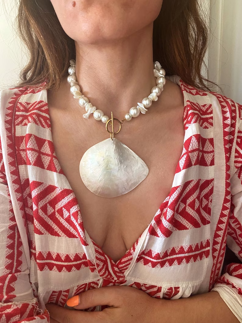 Wholesale Jewelry Casual Simple Style Sun Shell Titanium Steel Beaded Pendant Necklace display picture 8