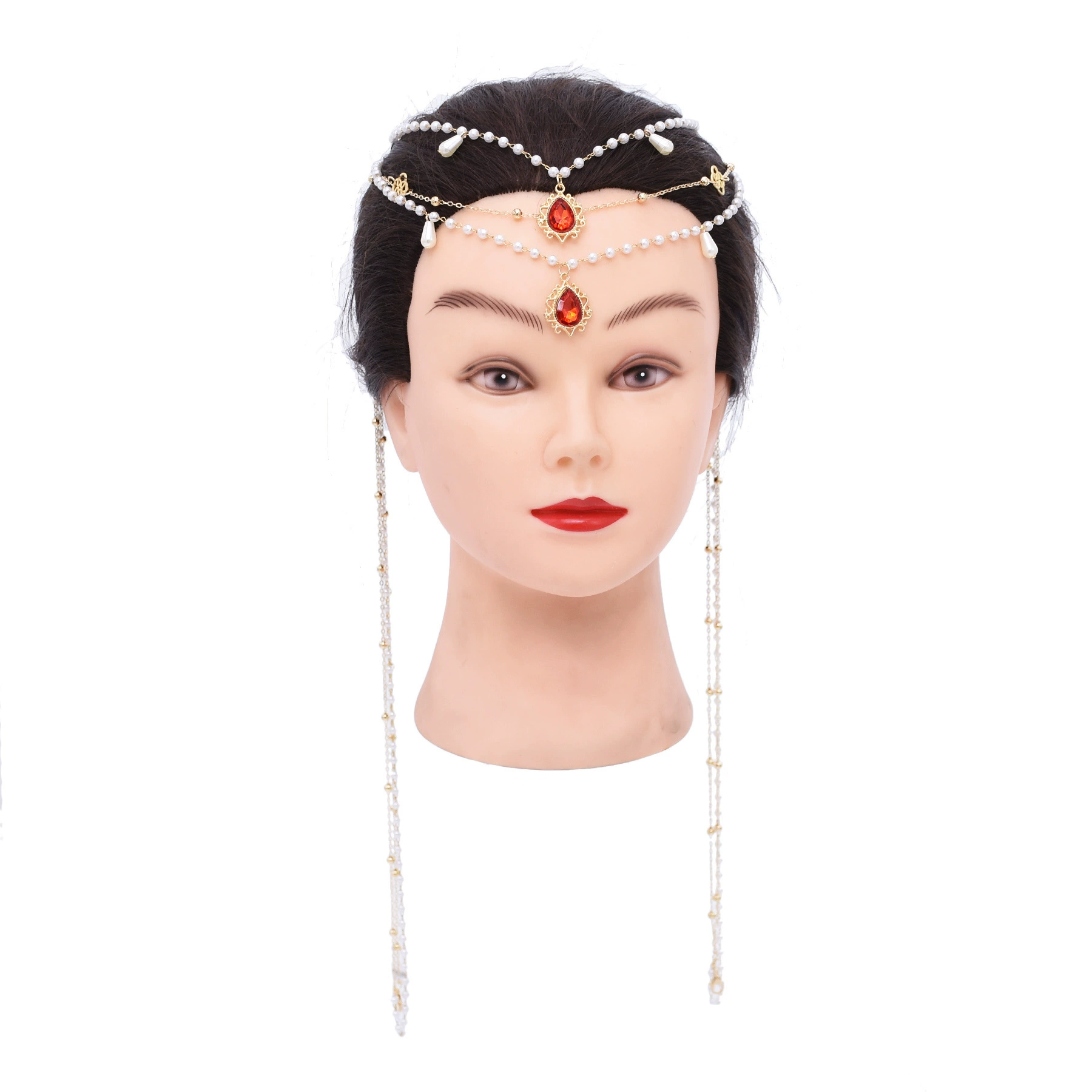 Древний стиль фея Hanfu аксессуары многослойные имитационные жемчужные кисточки