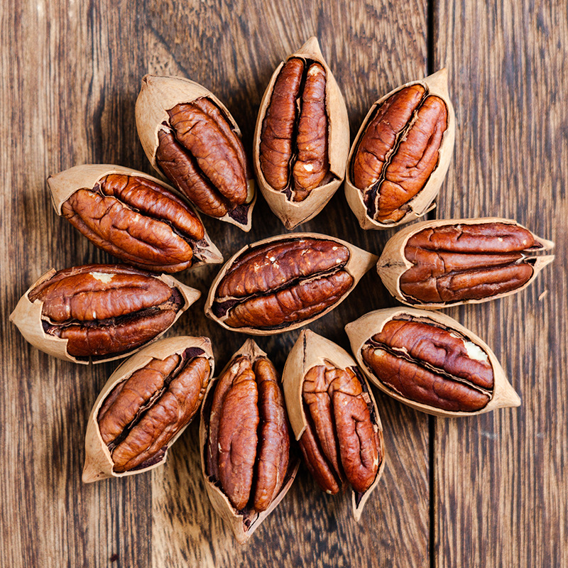 2023年新貨 爆殼手剝碧根果500g 草本味堅果炒貨批發