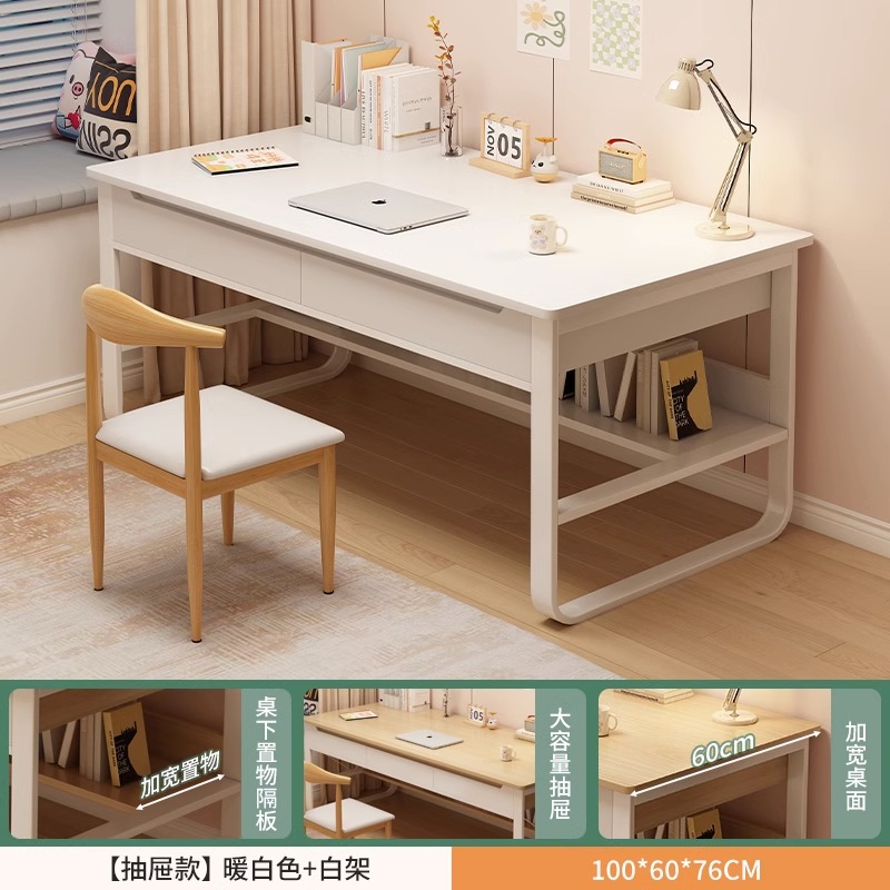Mesa de estudio de estudiantes en el hogar simple dormitorio moderno con cajones escritorio de computadora simple escritorio de oficina escritorio de trabajo