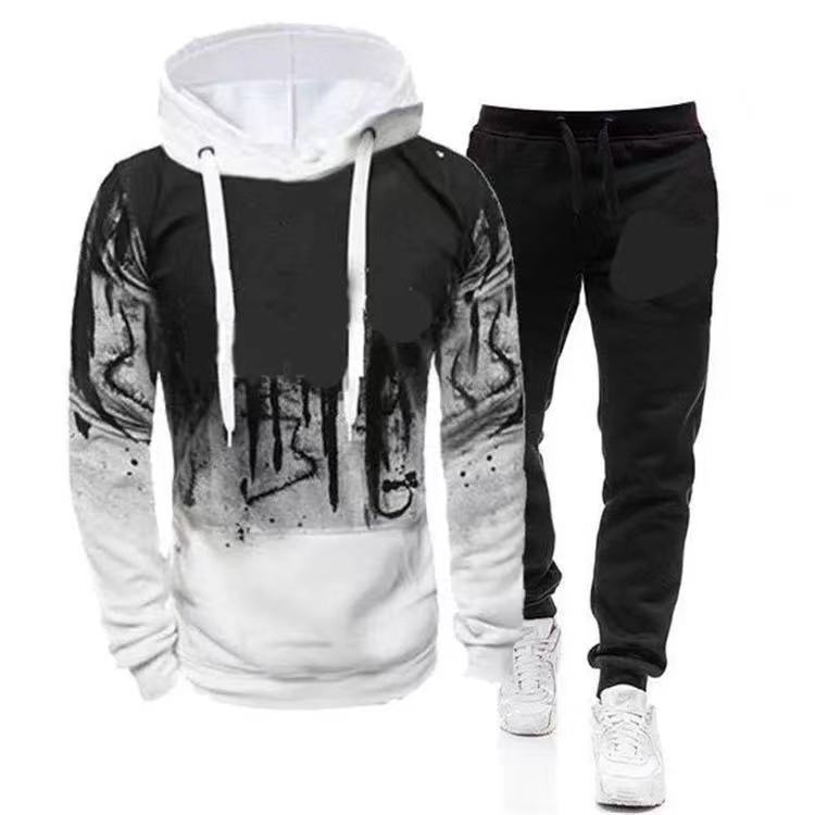 New Fashion Men's Sweater Suit Printing Sports And Leisure Two-piece Cross-border E-commerce Manufacturers