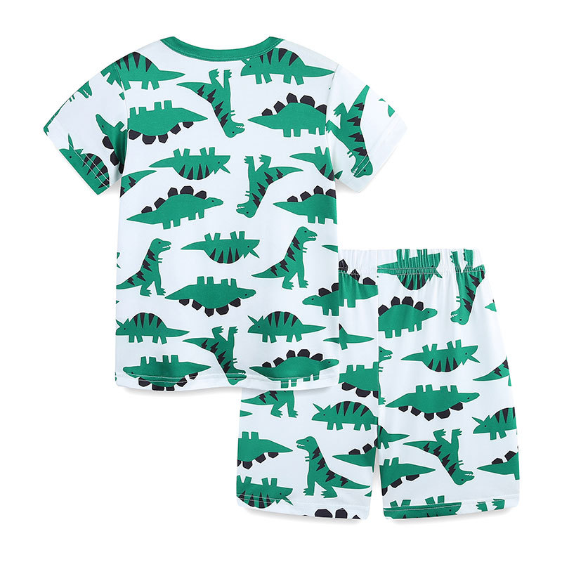 AostaBetty estilo europeo y americano cuello redondo casual traje para niños verano nuevo traje de dos piezas de servicio a domicilio de manga corta para niños