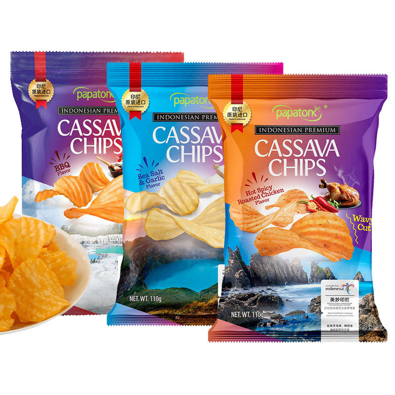 Indonesian Imported Unique Overseas Cassava Chips Paopatong Southeast Asian Snack Wholesale 110g