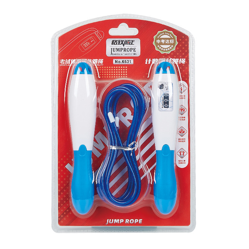 Cuerda de saltar de acero 6531 para examen de ingreso a la escuela secundaria, entrenamiento de competición deportiva para estudiantes, cuerda de saltar con contador, venta al por mayor de equipos deportivos