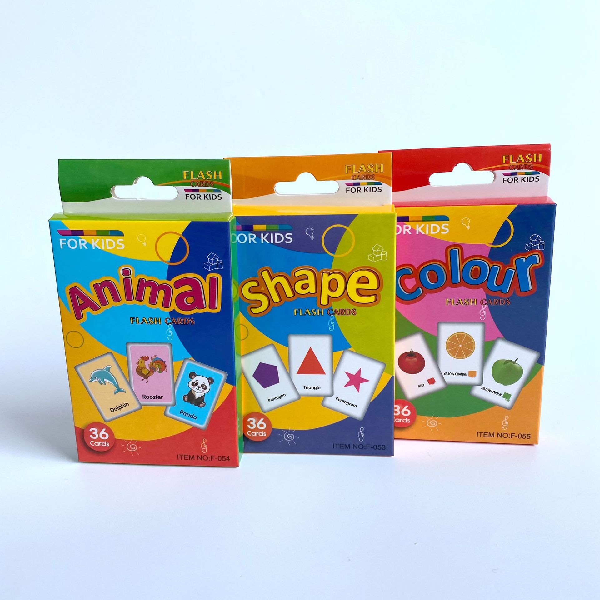 婴幼儿启蒙早教英语单词认知卡彩色视觉闪卡教具动物Flash Cards
