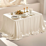 会议桌布批发酒店纯色加厚长方形白色轻奢感甜品缎面台C&