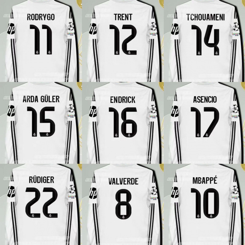 2526 Football Jersey Vinicius Bellingham Bappe Cristiano Ronaldo Mane Anthony Long Sleeve Jersey