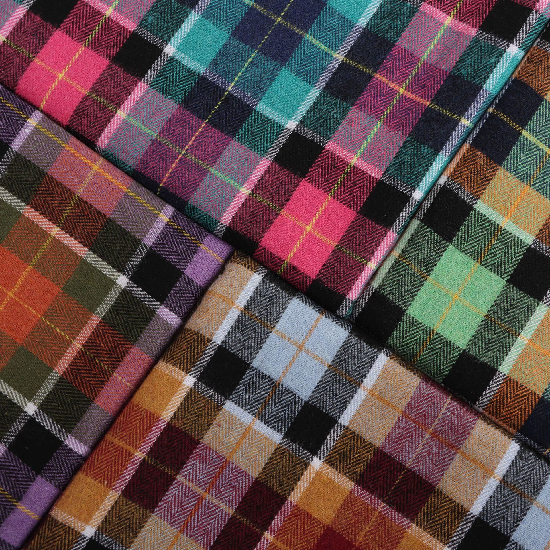 TC梭织法兰绒 色织格子绒布 磨毛格子 春秋男装面料 衬衫程序员