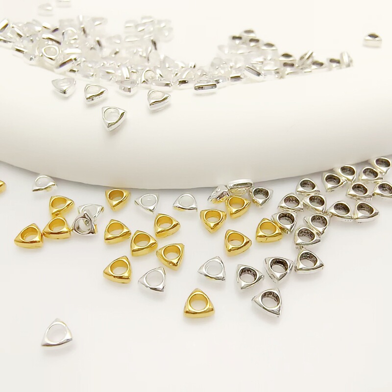 Triangle Broken Silver Spacer Beads Layered Beads Handmade DIY Qianxi Bracelet Necklace Beaded Jewelry Accessories