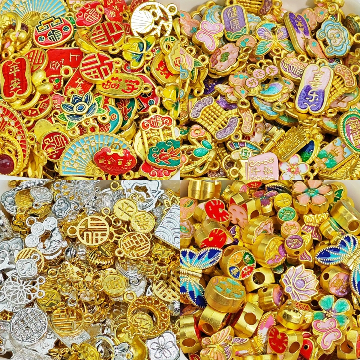 Sand gold accessories color retention transfer beads lucky bag peace buckle accessories diy jewelry bracelet necklace material mix and match wholesale