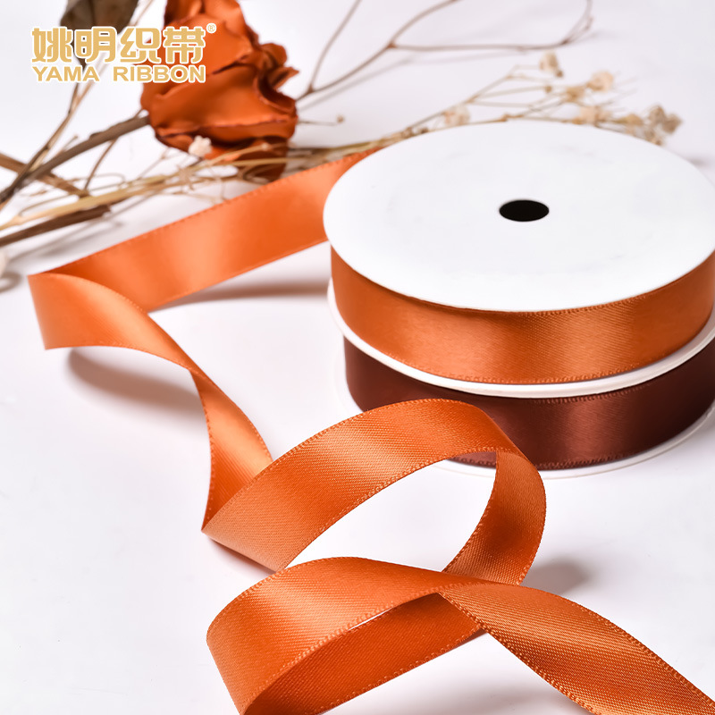 Yao Ming color café oscuro embalaje flor cinta arco cinta de poliéster caja de regalo cinta jacquard cinta al por mayor