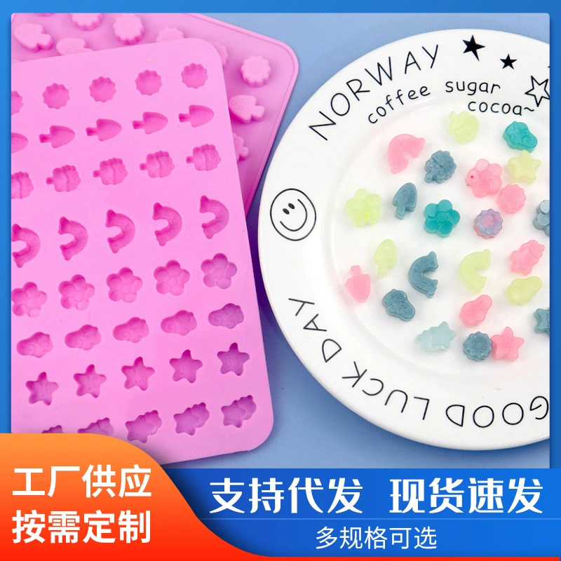 Оптовая продажа 48 даже натуральных объектов помадка силиконовая форма маленькая желе шоколадная краска восковая форма