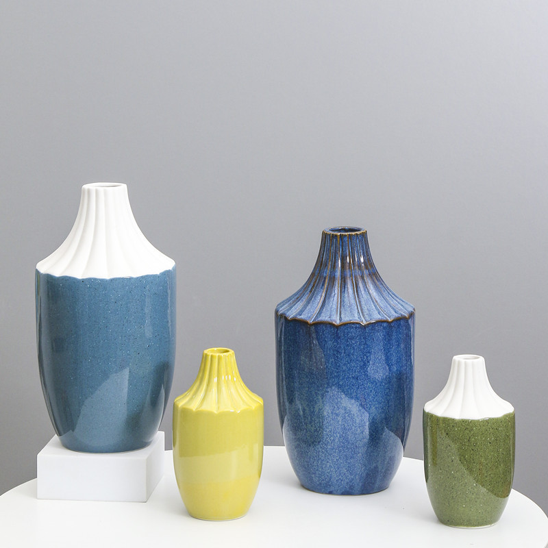 Cerámica creativa arte florero flor Dispositivo de alta calidad decoración creativa lujo simple húmedo y seco flor dispositivo exportación al por mayor