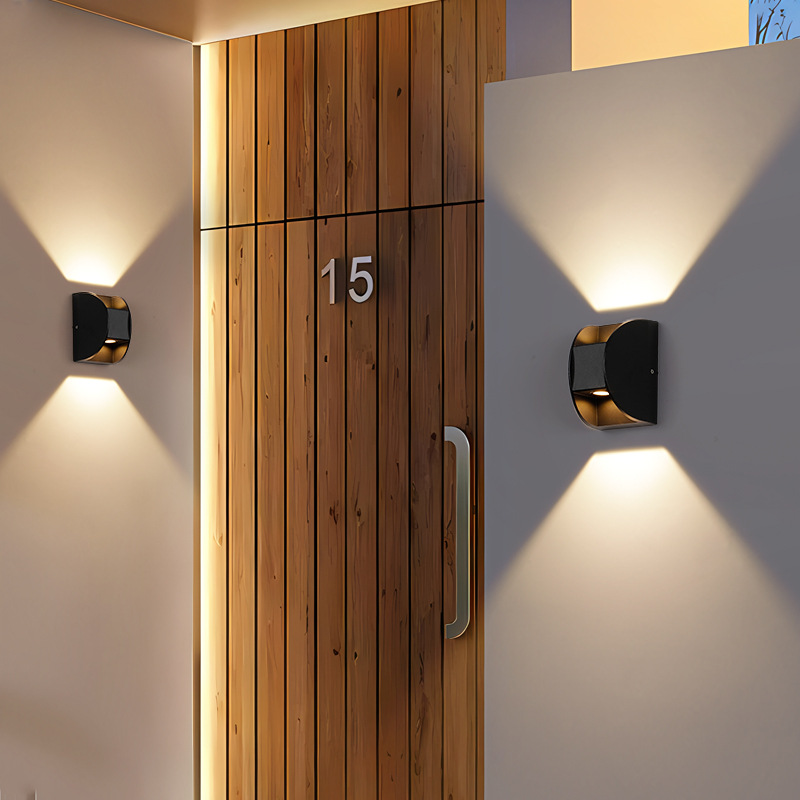 lámpara de pared exterior impermeable simple cuadrada luminosa lámpara de pared columna de pared exterior patio balcón pasillo decoración lámpara de pared