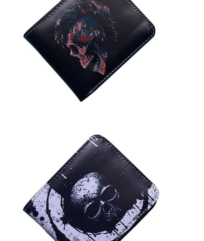 Men's Skull PVC Open Small Wallets display picture 8