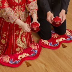 结婚敬茶跪垫一对新郎新娘改口加厚垫子磕头喜垫红色坐垫婚庆用品