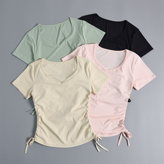 Women's Yoga Top Advanced Fitness Clothes Professional Sports Short Sleeve Suiting Slimming Summer T-shirt