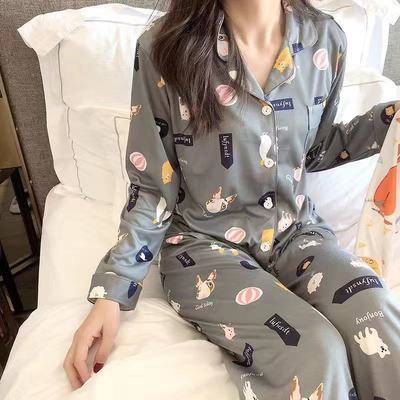 sleepwear pajamas spring and autumn Exorcism Large Easy Korean Edition Long sleeve trousers suit Sweet Home Furnishing