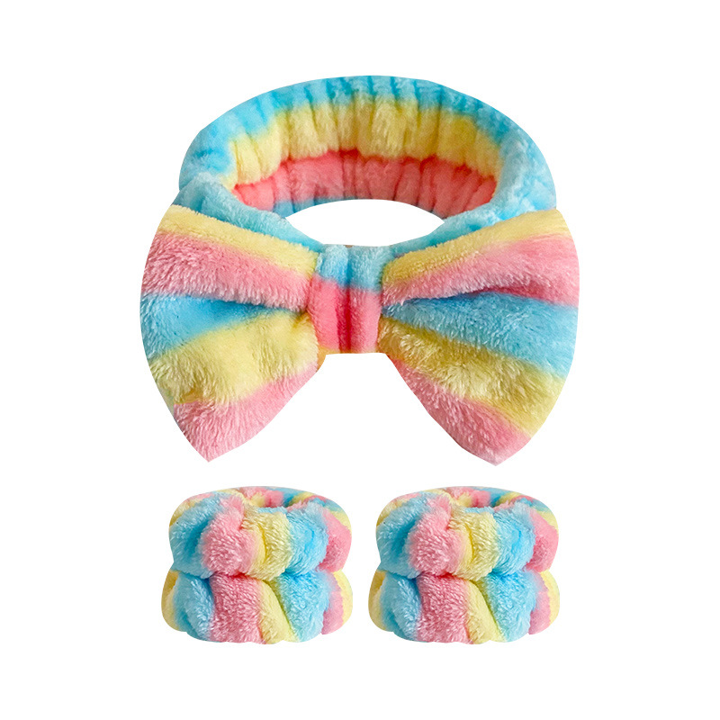 Europa y América transfronteriza leopardo punto arco banda correa para la muñeca traje de las mujeres de lavado de cara diadema franela absorbente correa para la muñeca