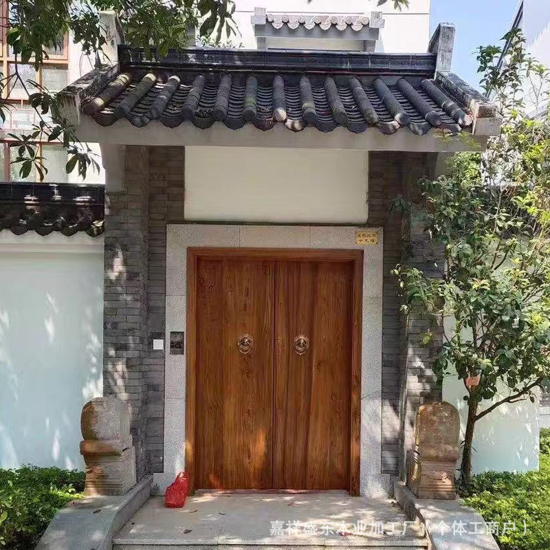 Chinese Antique Old Elm Door Rural Self-Built House Door Villa Courtyard Entrance Door Hotel B&B Decorative Door