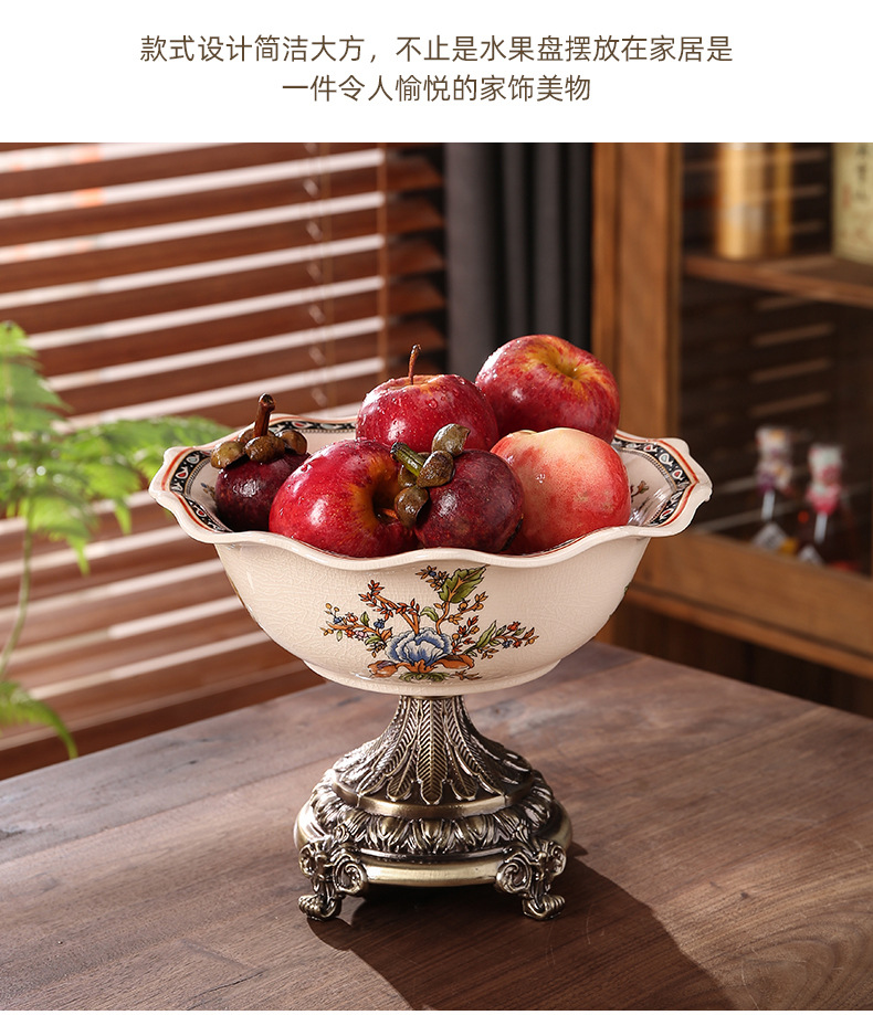 美式粉彩高脚果盘_15