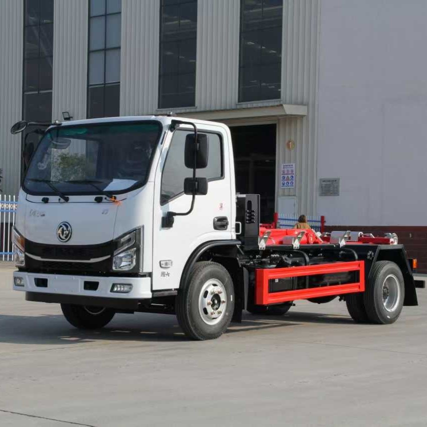 搭配建筑垃圾箱 国六蓝牌大运勾臂垃圾车 使用效率高 能下地下室