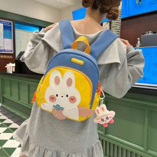 Kindergarten School Bag Cartoon Bunny Kidsren's Backpack Small and Medium Class Kidsren's Lightweight Backpack Boys and Girls Travel Bag
