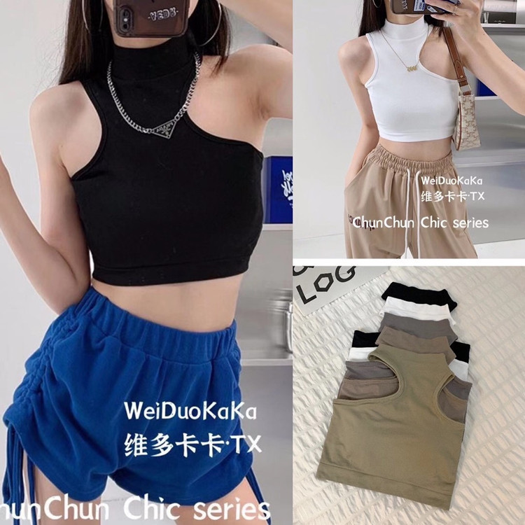 초가을용 노와이어 불규칙 오프숄더 베스트, 솔리드 컬러, 고정형 가슴 패드, 랩스타일 속옷, 스트랩리스 튜브탑