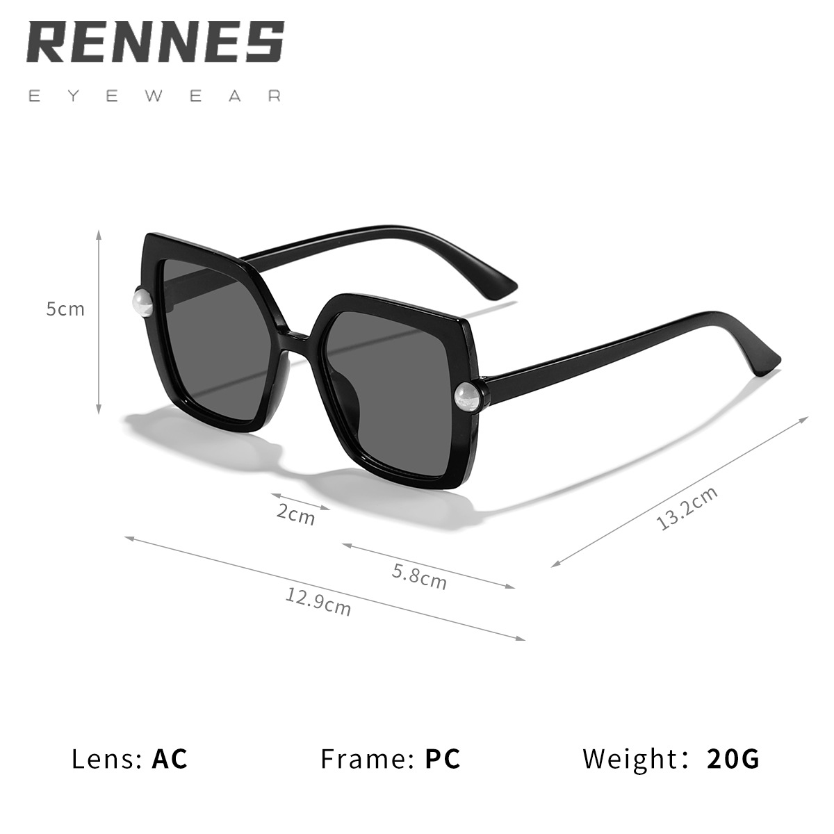 Nuevos accesorios de perlas transfronterizos para niños Gafas de sol para exteriores cuadradas de color caramelo Gafas de sol de tiro callejero para bebés lindos