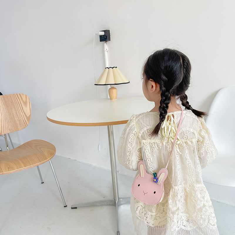 Caricatura de dibujos animados bonitos conejos, bolsos de hombro para niños y niñas, mini bolsos de bebé, lindos bolsos de flores para niños