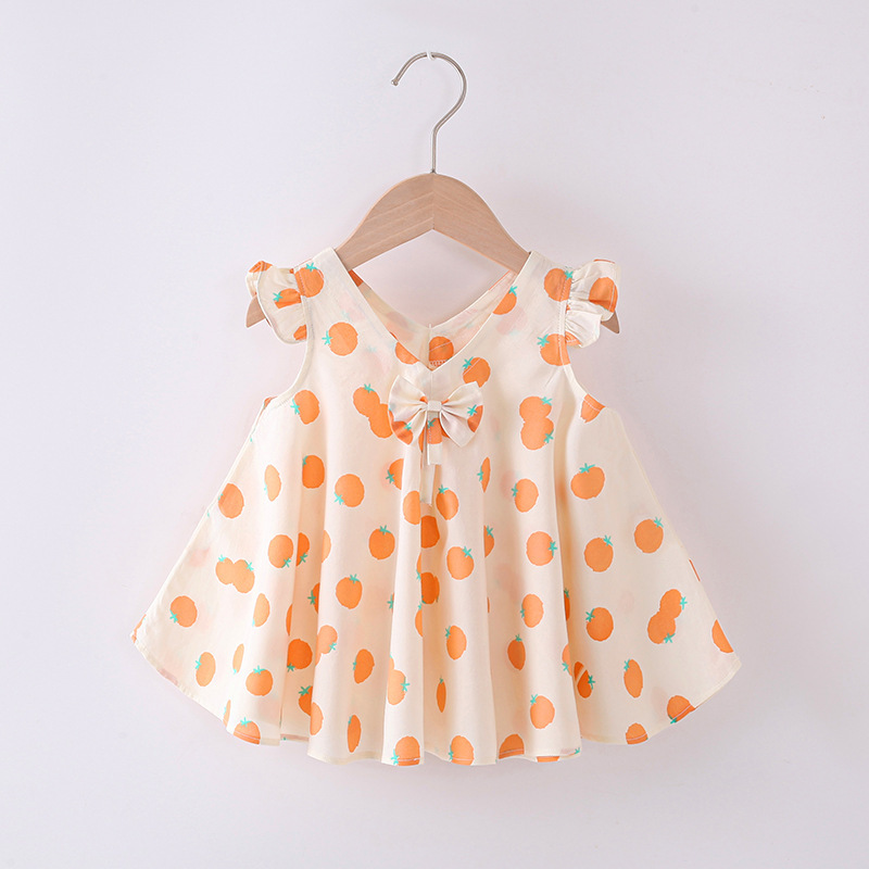 Girls Dress Summer Lyocell Rayon Silk Sleeveless Skirt Baby Princess Dress Floral Pants Vest Dress Girl