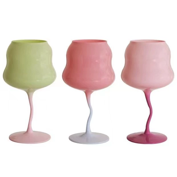 Creative Wineglass (Pilsan) 500 мл, волнистая ножка, пастельные цвета