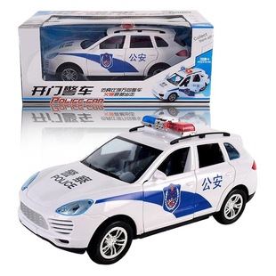 New Children's Electric Toy Police Car Universal Wheel Door Opening Police Car Boy Luminous Sound Toy