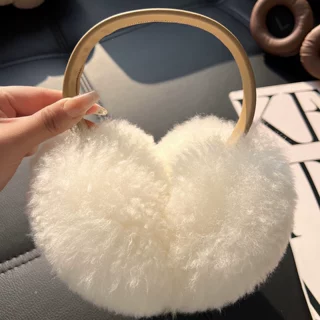 可爱羊毛耳捂子女秋冬季百搭保暖双面加厚防冻耳罩毛绒耳包可折叠