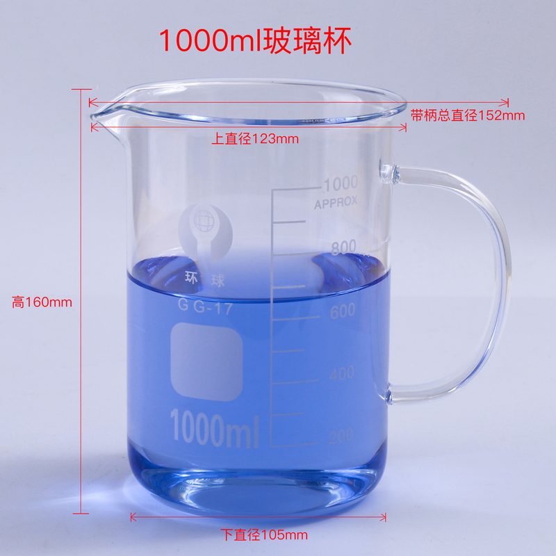 ガラスビーカー計量カップ化学実験器具スケール付き高温耐性加熱可能な透明 50/100 ミリリットル|undefined