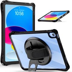 Applicable for Apple iPad 10th Gen/iPad 2022 Acrylic Transparent Spring Clip Stand Anti-Slip Tablet Case