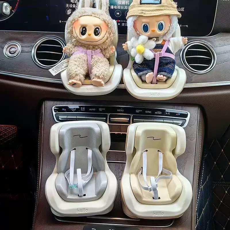Bubble Mart Labubu Adapts to Safety Seats, Car Doll Ornaments, Car Air Outlet Decorations
