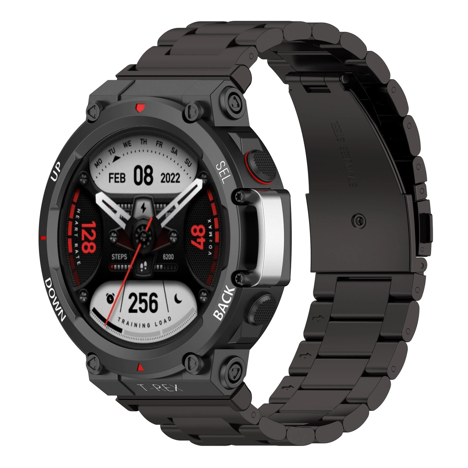 Ремешок для часов (Huami Amazfit T-Rex 1) стальной браслет с тремя звеньями, регулируется, 4 цвета