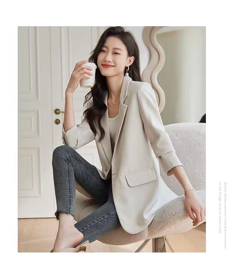 Women's Clothing 2024 Spring and Autumn Internet celebrity small suit jacket for women loose casual ladies small suit for petite_voghion.com