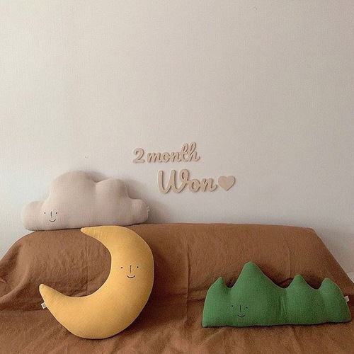 ins new Nordic style creative cute baby embroidery comfort pillow baby backrest newborn doll pillow