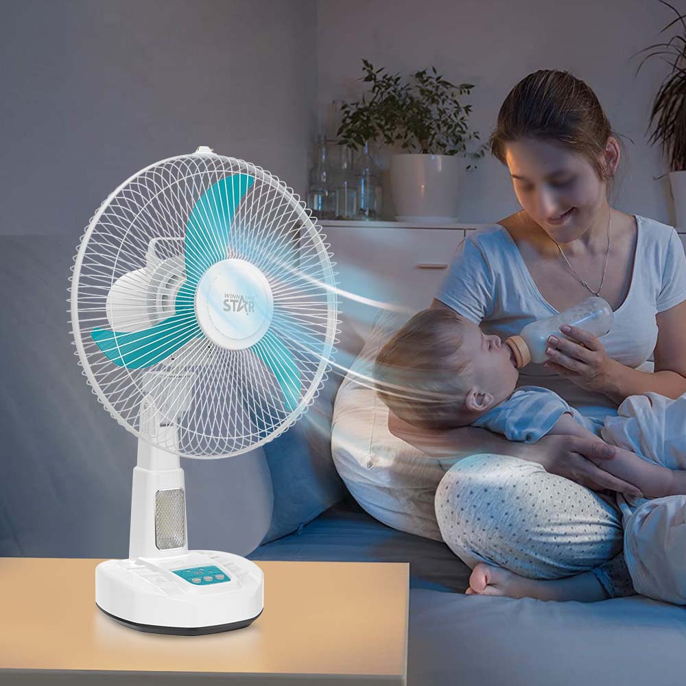 Winning star transfronterizo ABS de 12 pulgadas ventilador de tres páginas velocidad del viento de tres velocidades con sacudir la cabeza Ventilador eléctrico de escritorio AC/DC